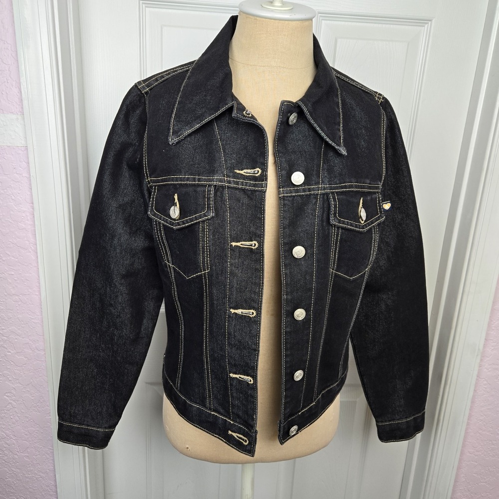 Blue Asphalt Y2K Vtg Denim Jacket Size S Dark Wash Made In USA Cotton Blend Jean